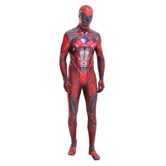 MIGHTY MORPHIN POWER RANGERS Red Ranger Bodysuit Halloween Morphsuit Costume - Picture 2 of 6